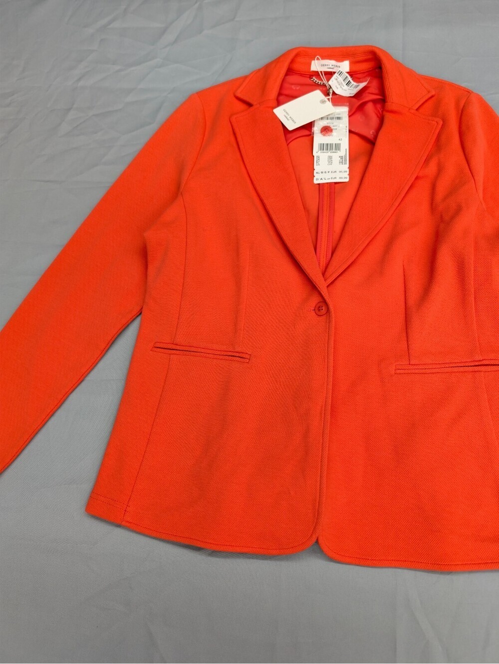 Gerry Weber Casual Coral Orange Blazer Jacket 42 US 12 NWT